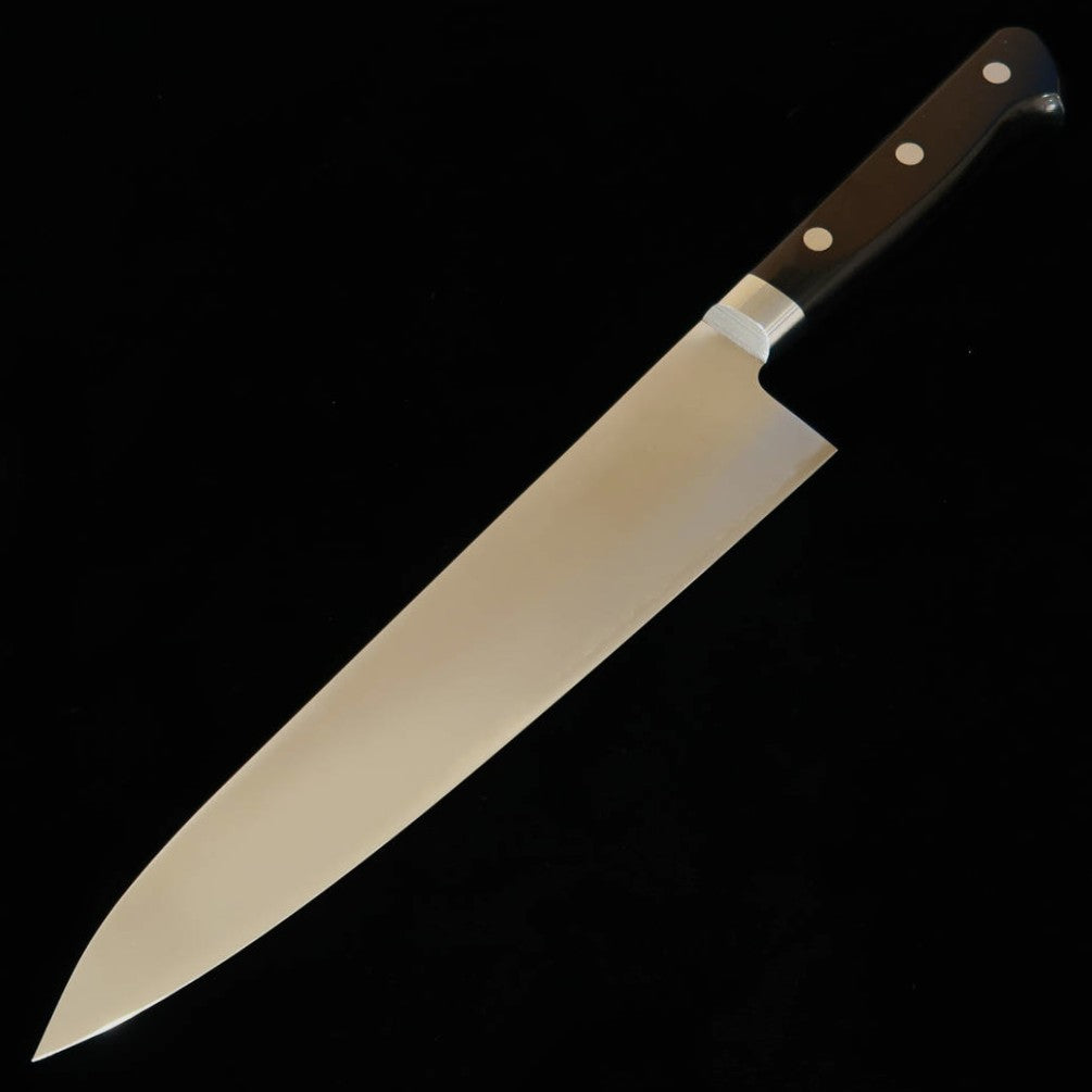 Couteau Gyuto Miura, Acier VG10 Migaki, Manche en Bois Lamellé Noir (210 mm)