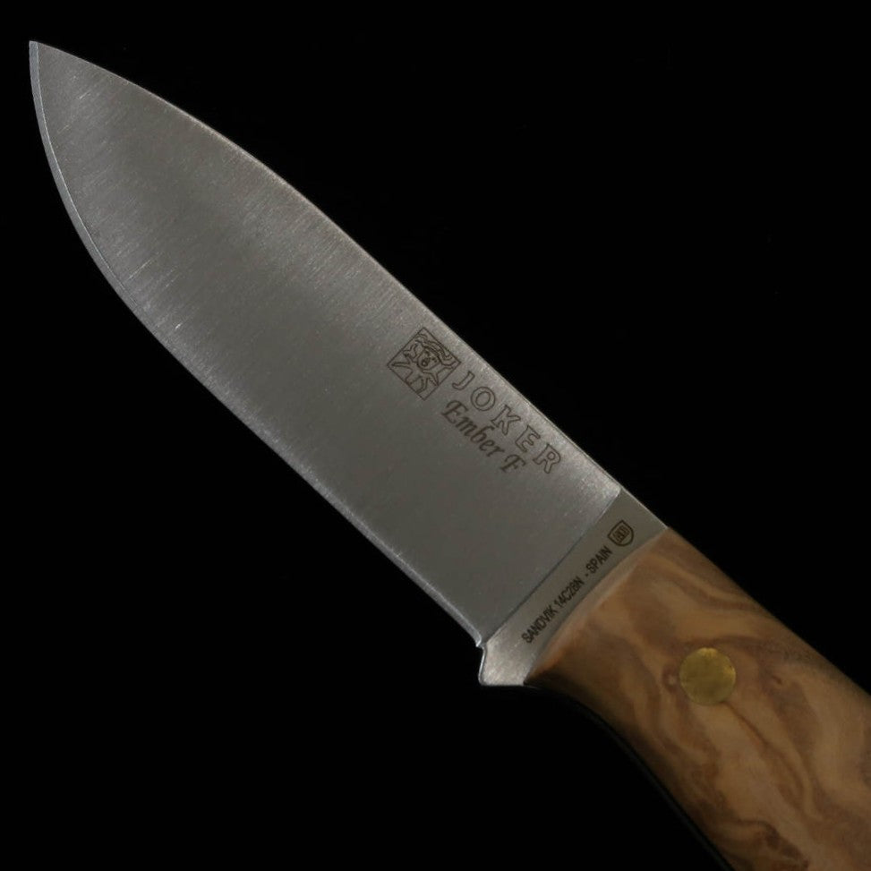 Faca de campping JOKER jok0007 CO123-P Ember F com firesteel de oliva