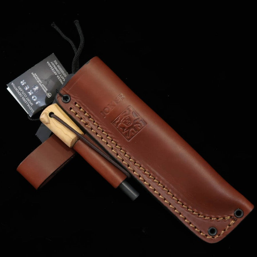 Faca de campping JOKER jok0007 CO123-P Ember F com firesteel de oliva