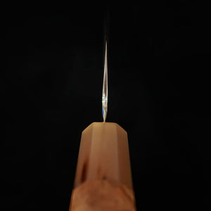 Couteau Kiritsuke Santoku Enkyu (180 mm) – Série Homuraguomo, acier SG2 Damas, manche octogonal en loupe de coing et mitre en corne de buffle
