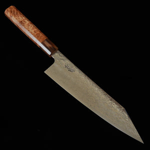 Couteau Kiritsuke Gyuto Enkyu (210 mm) – Série Homuraguomo, acier SG2 Damas, manche octogonal en loupe de coing et mitre en corne de buff