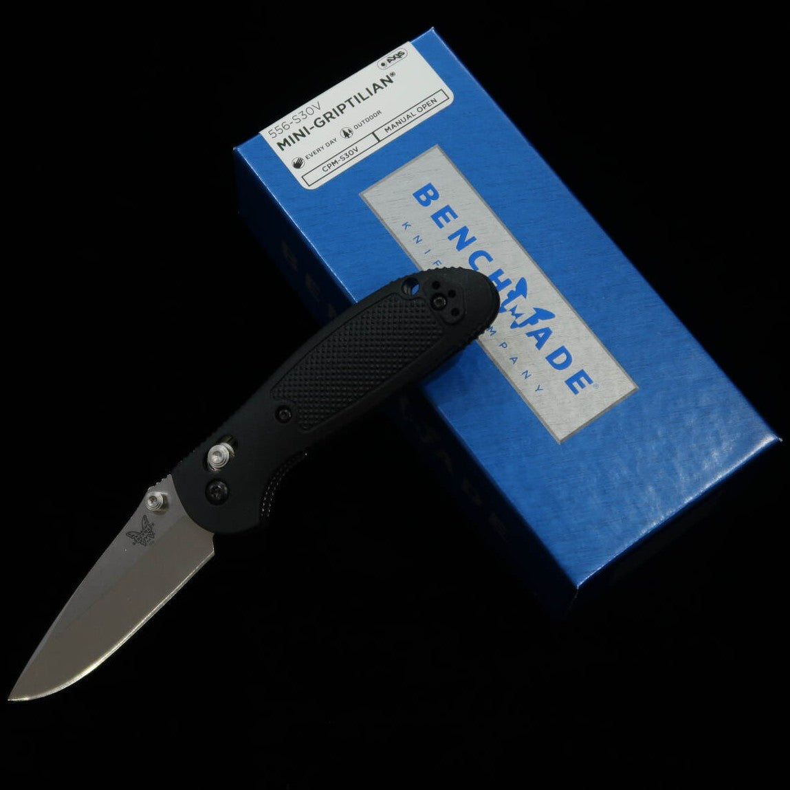 Canivete BENCHMADE bem556-S30V Mini Griptilian Lâmina reta prata (70mm)