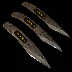 Ikeuchi Cutlery IKEUCHI Faca de enxertia pequena Obra de Mikihisa Martelada Tipo pistola (24–30 mm)