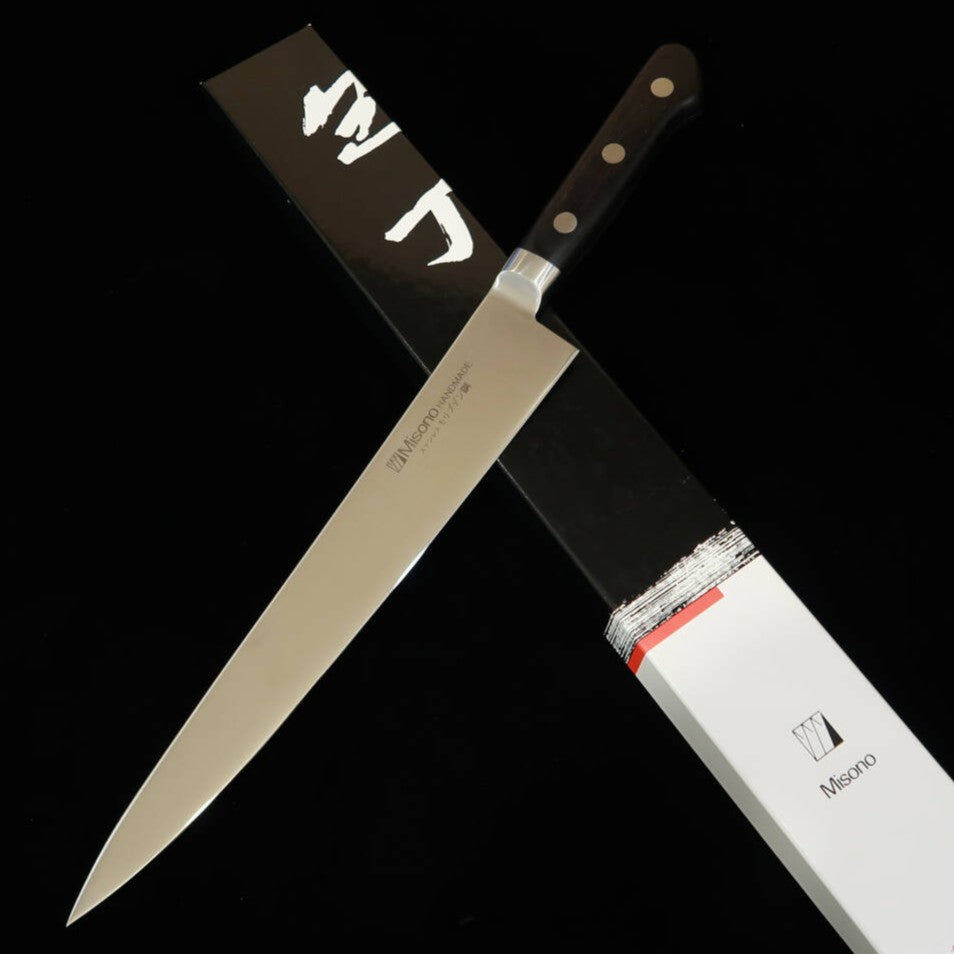 MISONO Aço Molibdênio Sujihiki Cabo de Compensado Preto Para Canhotos (240/270mm)