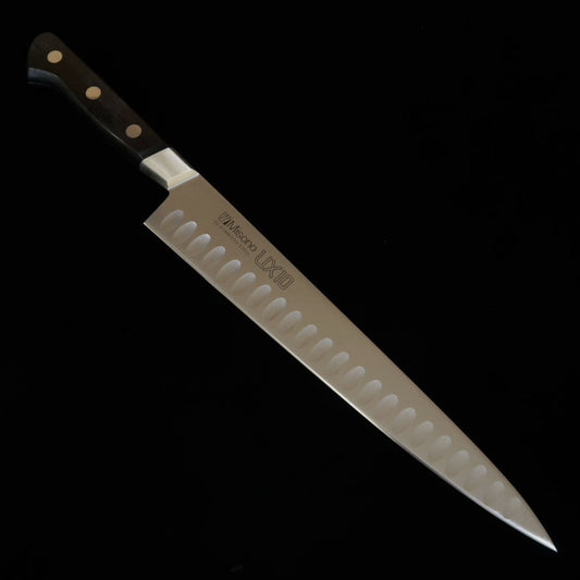 Misono MISONO UX10 Sujihiki, lame en forme de saumon, manche en contreplaqué noir (240/270 mm)
