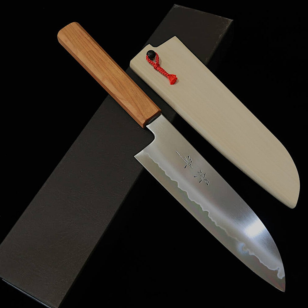 Kagekiyo KAGEKIYO Gokujō Hakushi Nº2 Cabo octogonal de cerejeira Wa-Santoku (180 mm)