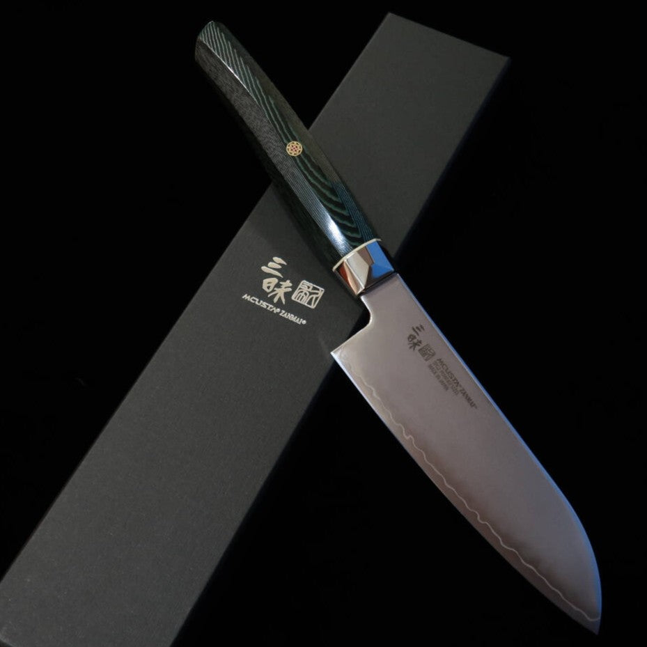 [Nouveau classique] Zanmai MCUSTA ZANMAI Revolution 3 Vert Petit Santoku (150 mm)