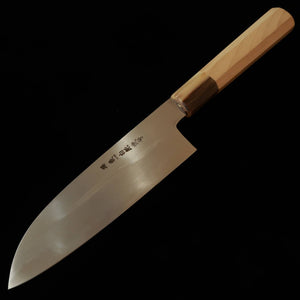 MIURA Itadaki Miura Itadaki Tanaka Giichi Santoku acero blanco nº2 mango octogonal de magnolia con virola de cuerno de búfalo (180 mm)