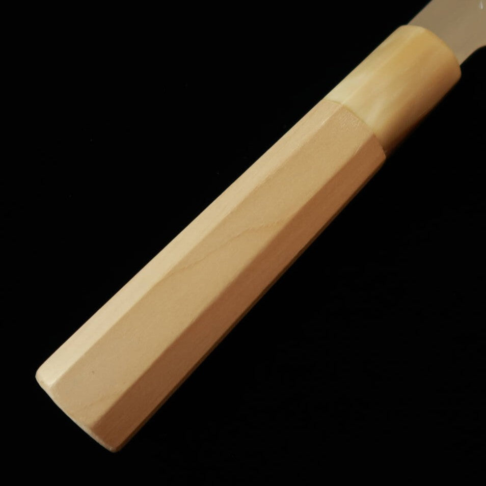 MIURA Itadaki Miura Itadaki Tanaka Giichi Santoku acero blanco nº2 mango octogonal de magnolia con virola de cuerno de búfalo (180 mm)