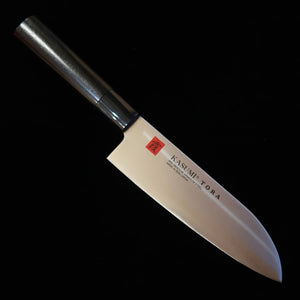 Sumikama TORA Kasumi Santoku Knife, Molybdenum Steel, Black Finished Magnolia Handle, No. 36841 (165mm)