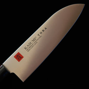 Sumikama TORA Kasumi Santoku Knife, Molybdenum Steel, Black Finished Magnolia Handle, No. 36841 (165mm)
