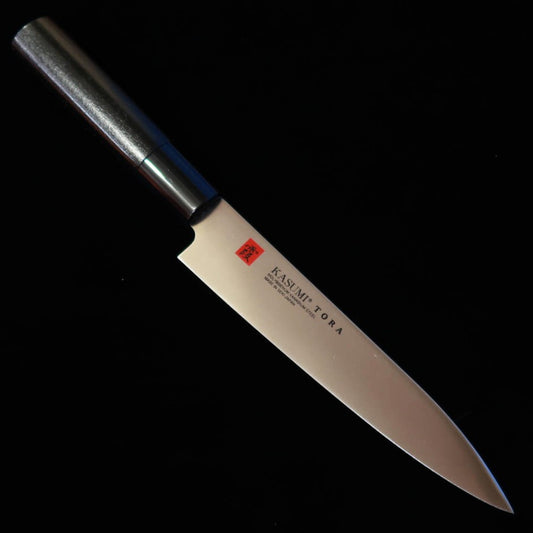 Sumikama TORA Kasumi Petty Knife, Molybdenum Steel, Black Lacquered Wood Handle, No. 36845 (150mm)