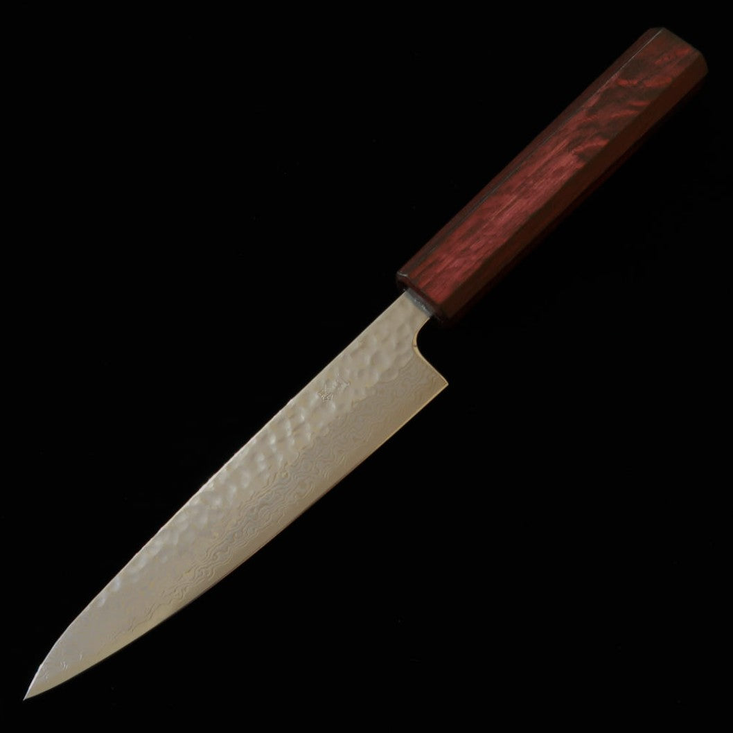 Miura MIURA Petty acero Gingami nº3, damasco tsukishiro, mango octogonal morado (135 mm)