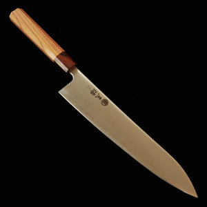 Miura gyuto, Aogami Super, pulido, mango octogonal de olmo japonés (keyaki) (240 mm)