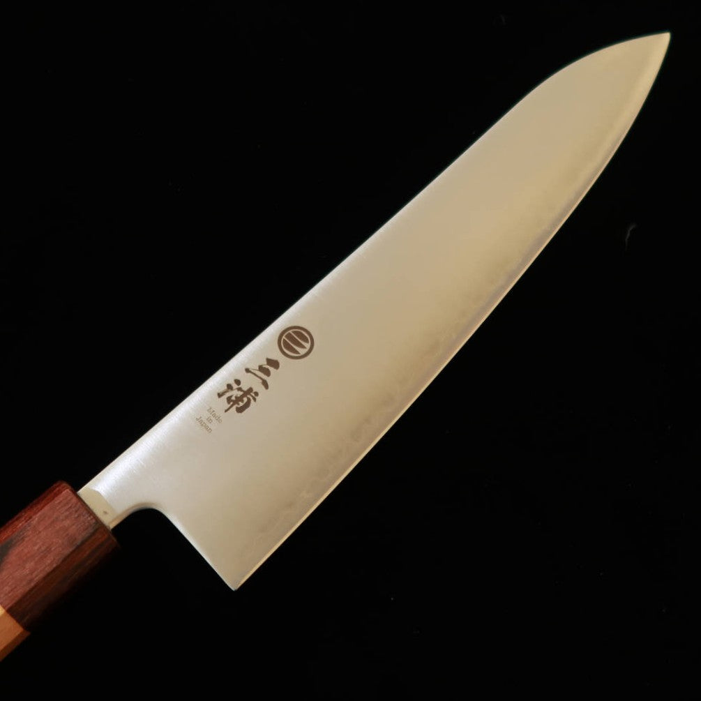 Miura gyuto, Aogami Super, pulido, mango octogonal de olmo japonés (keyaki) (240 mm)
