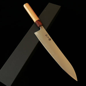 Miura gyuto, Aogami Super, pulido, mango octogonal de olmo japonés (keyaki) (240 mm)