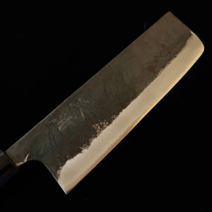 Miura MIURA nakiri forjado, Shirogami nº2, acabado negro, mango redondo de plástico y magnolia (135 mm)