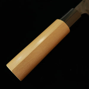 MIURA 三浦, nakiri forjado, acero Shirogami #2, acabado negro forjado, mango de plástico-ho (forma de castaña) (170 mm)