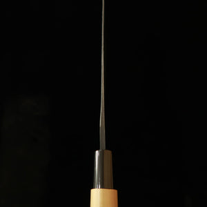MIURA 三浦, nakiri forjado, acero Shirogami #2, acabado negro forjado, mango de plástico-ho (forma de castaña) (170 mm)
