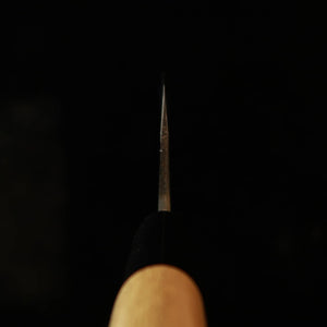 MIURA 三浦, nakiri forjado, acero Shirogami #2, acabado negro forjado, mango de plástico-ho (forma de castaña) (170 mm)