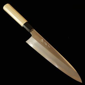 MIURA Obidama Gyuto White Steel #1 Mirror Finish Octagonal Ho Wood Handle (210/240mm)