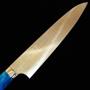 SAJI TAKESHI gyuto VG10 damasco de colores, mango acrílico azul (210/240 mm)