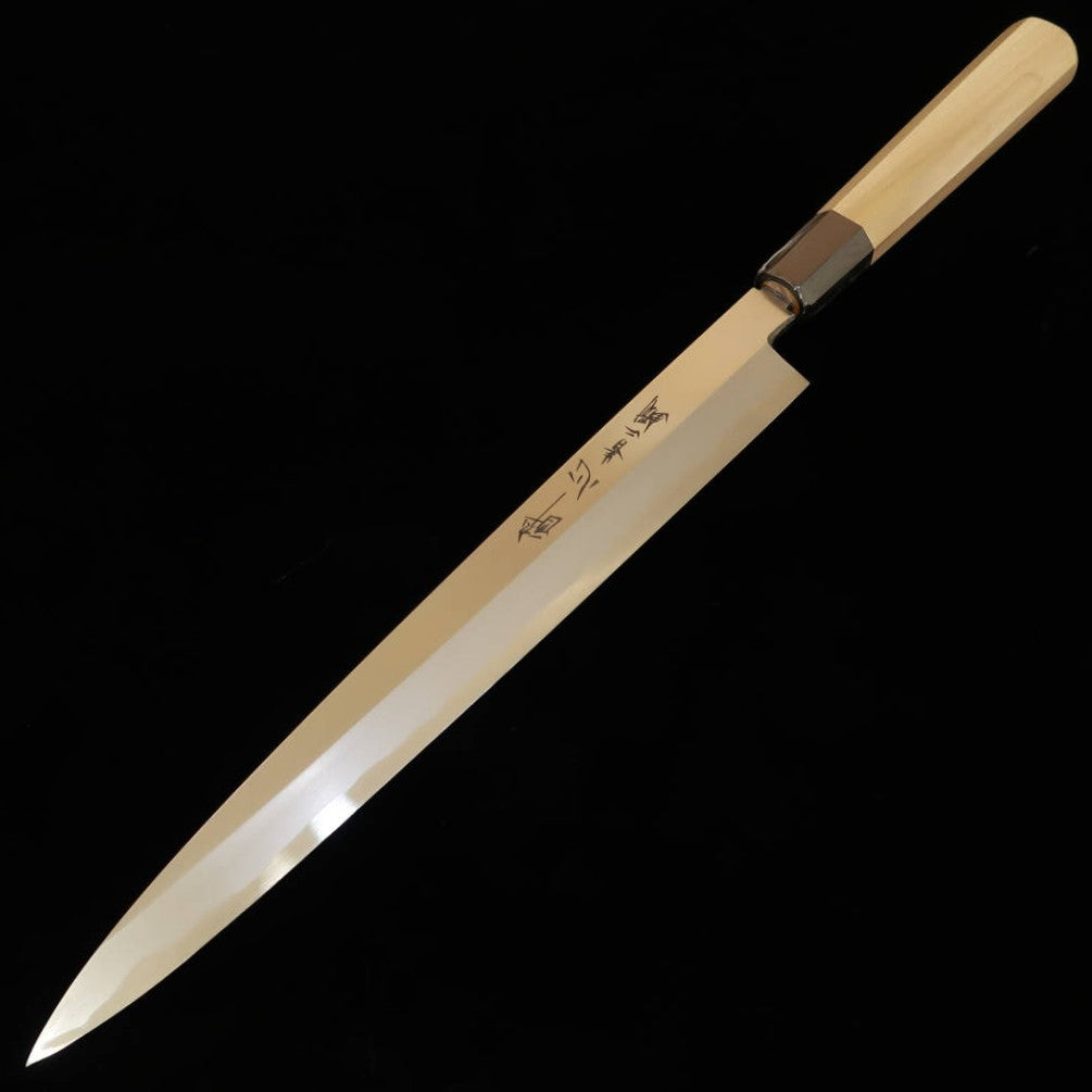 Suisin SUISIN yanagiba Aogami nº2, hon-kasumi, mango octogonal de magnolia, para zurdos, con funda de magnolia (240-300 mm)