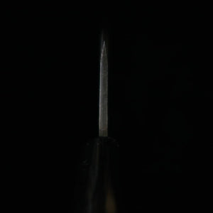 Miura acier bleu n°2, couteau à dépouiller pour sanglier, double tranchant, manche en orme (85 mm)