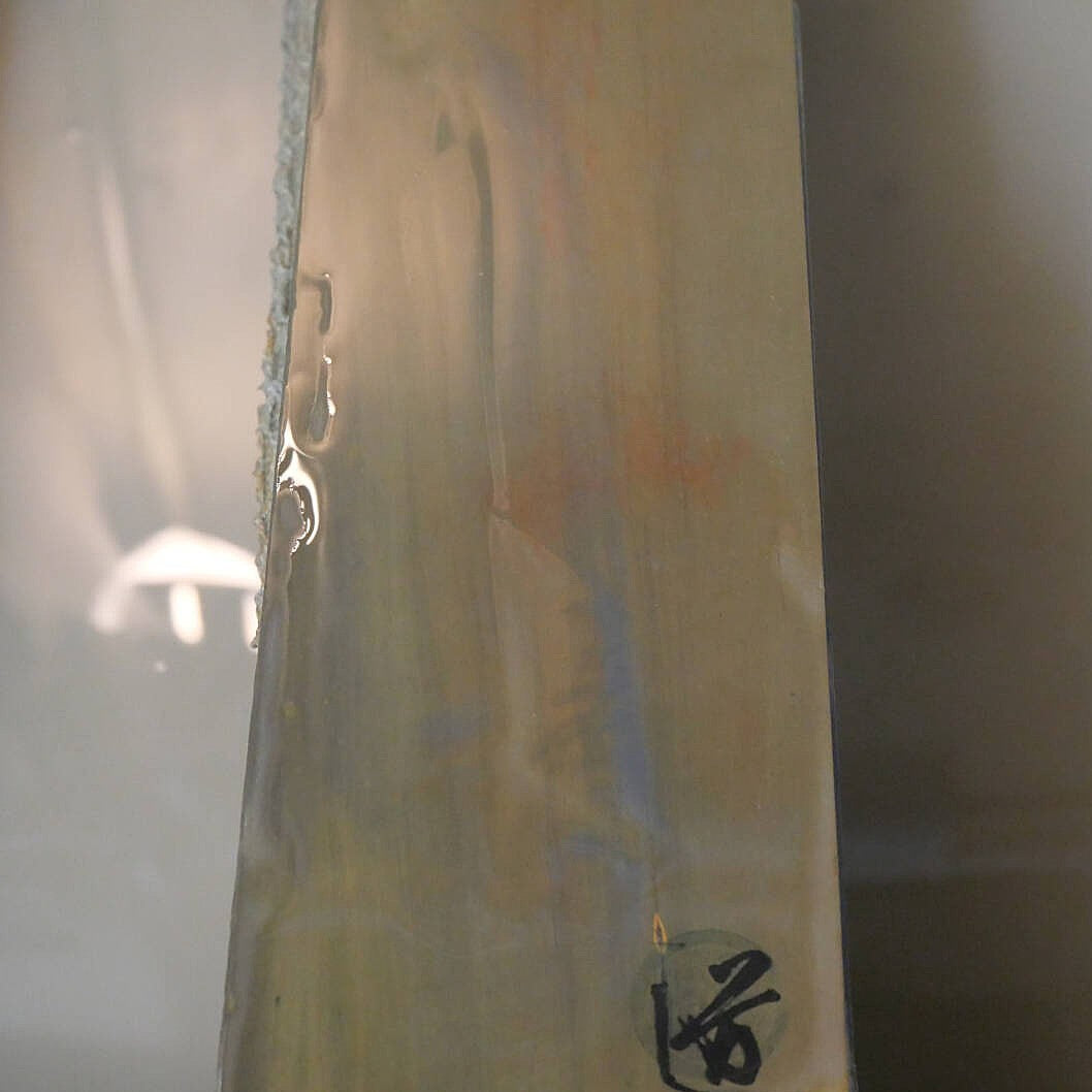 Pedra de amolar natural Umazhiyama Aoto tipo 40 vermelho‑preta rara 76×205×36mm