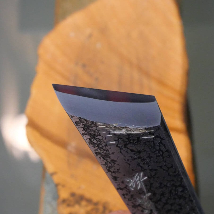 Miotsukushihime piedra de afilar natural Iyo Meito M28 veta roja 87×186×29 mm