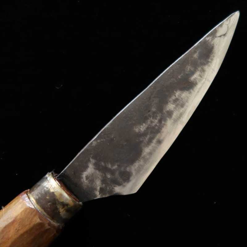 カニマン鍛治工房 ペティーナイフ 板バネ（炭素鋼）アリク柄（ウレタン塗布）(90mm)