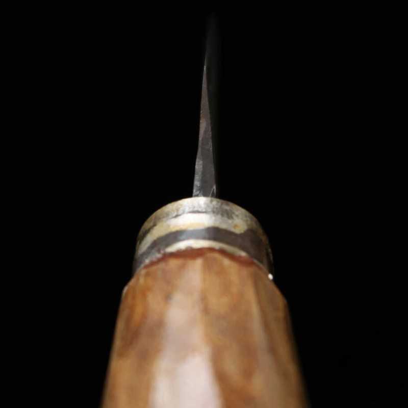 カニマン鍛治工房 ペティーナイフ 板バネ（炭素鋼）アリク柄（ウレタン塗布）(90mm)