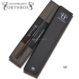 AMENOMA × KANAGUCHI Seisakusho Kanaguchi – Orthros Black baguettes de service, finition noire, manche en ébène (150/180 mm)