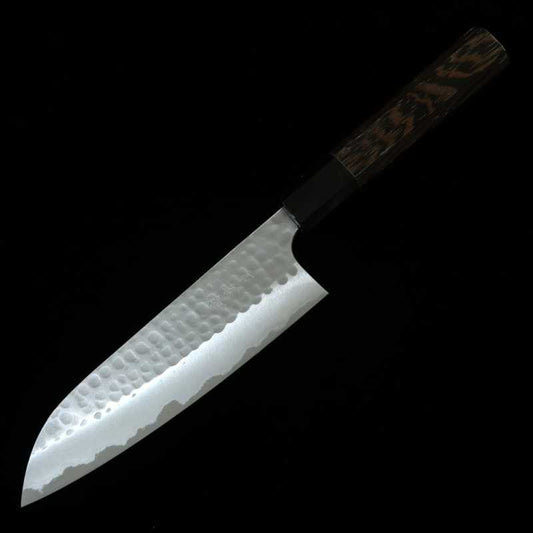 ANRYU Santoku knife Blue steel No. 2 hammered wenge octagonal handle (170mm)