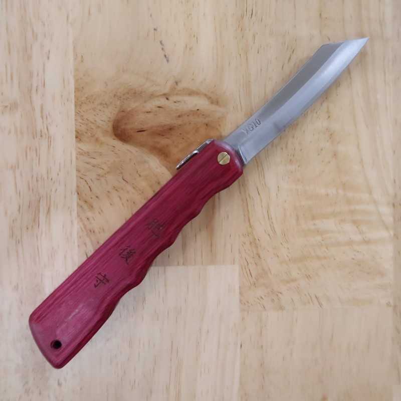 永尾かね駒製作所 HIGONOKAMI  肥後守 VG-10 べに (70mm)