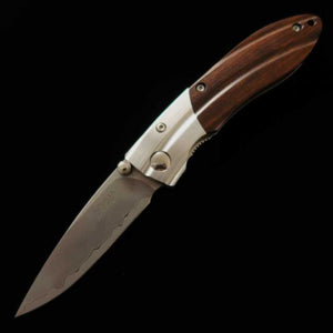 Navaja plegable MCUSTA Shinra Mixture Ripple SPG2 mango de madera de hierro MC-0141G- (71mm)