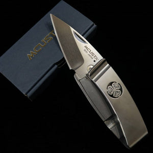 MCUSTAMoney Clip Knife "Family Crest" Aoi (50mm)