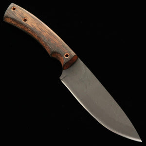 ZERO Kajiji Black Cat Capers Petty Modèle B-1 80crv2 Manche en bois naturel avec étui Kydex (95 mm)