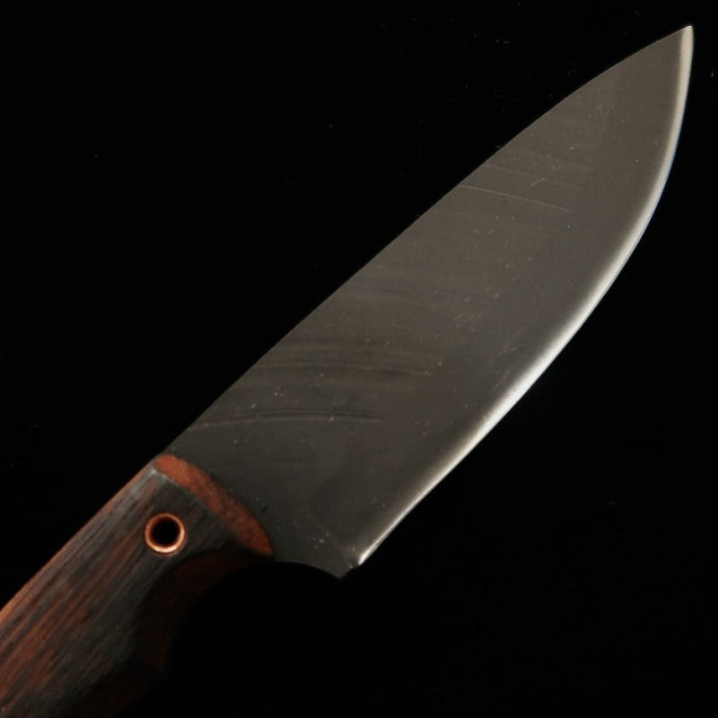 ZERO Kajiji Black Cat Capers Petty Modèle B-1 80crv2 Manche en bois naturel avec étui Kydex (95 mm)