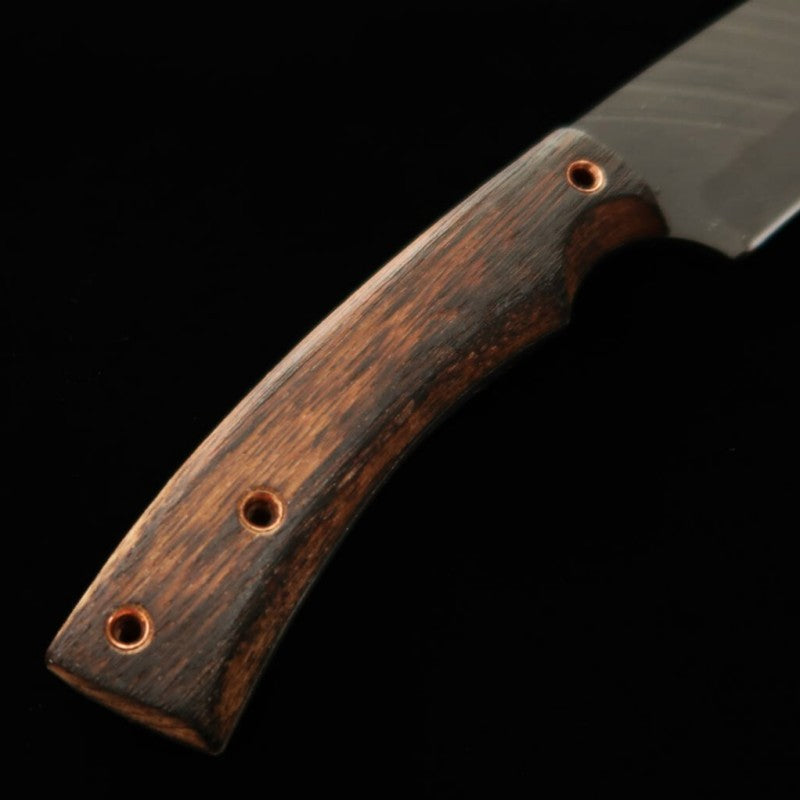 ZERO Kajiji Black Cat Capers Petty Modèle B-1 80crv2 Manche en bois naturel avec étui Kydex (95 mm)