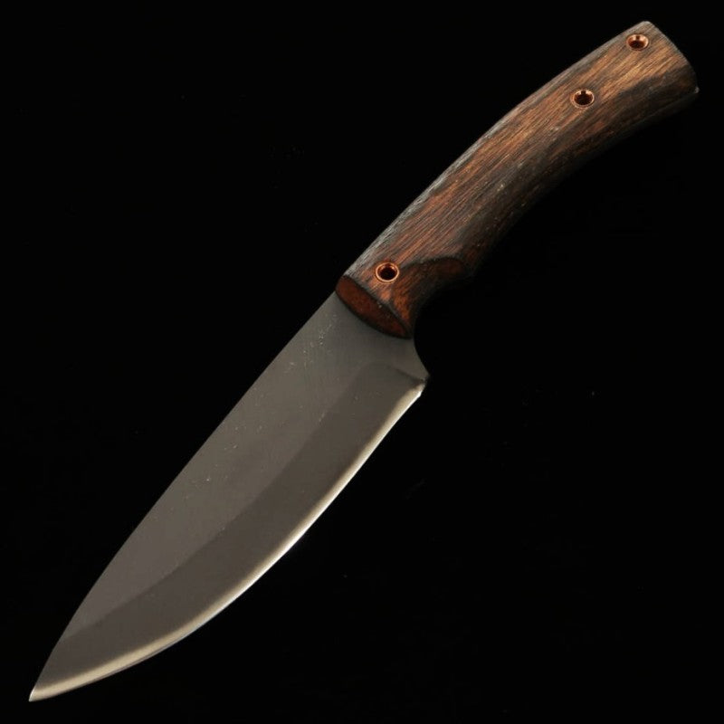ZERO Kajiji Black Cat Capers Petty Modèle B-1 80crv2 Manche en bois naturel avec étui Kydex (95 mm)