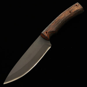 ZERO Kajiji Black Cat Capers Petty Modèle B-1 80crv2 Manche en bois naturel avec étui Kydex (95 mm)