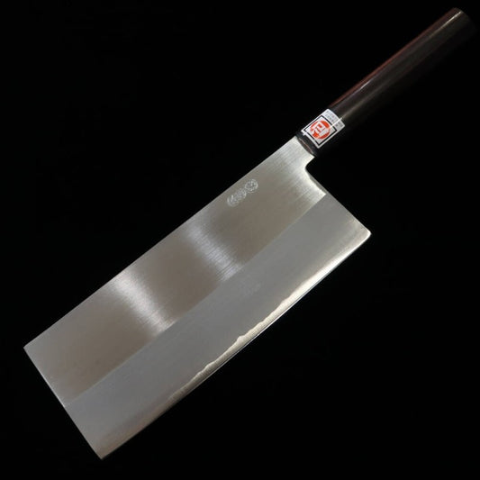 Chinese Knife IKENAMI HAMONO Blue Steel, Mild Steel, Polished Finish, Rosewood Handle (210mm) 
