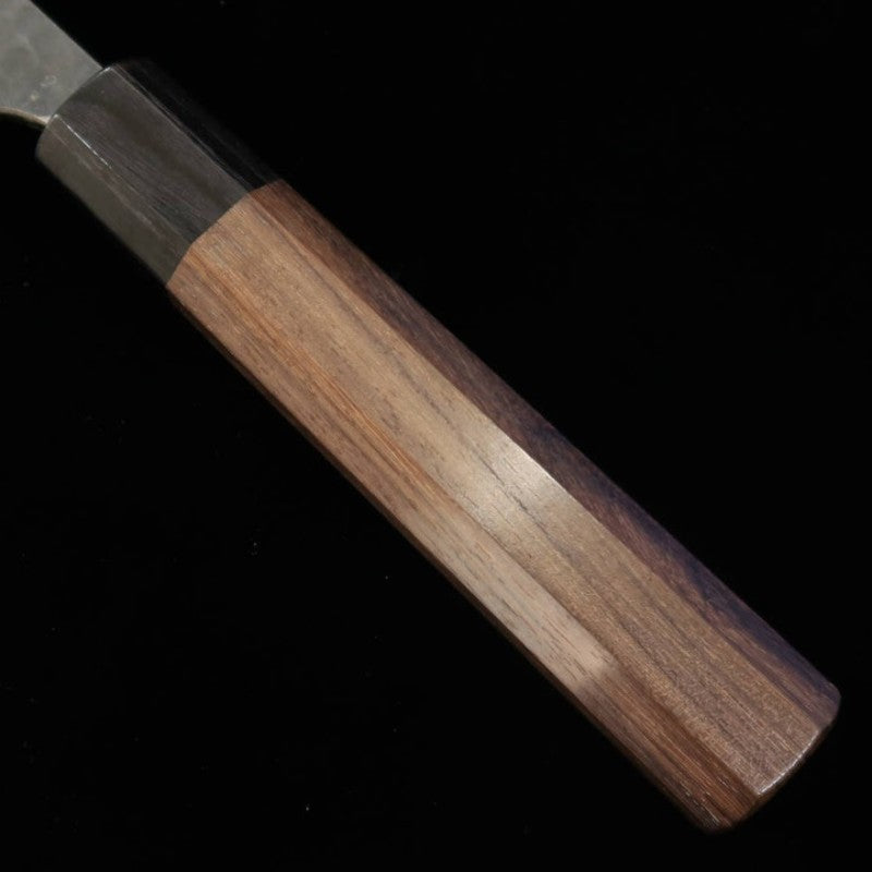 ANRYU Gyuto acier bleu super, martelé, finition noire, manche octogonal en bois de rose (210/240 mm)