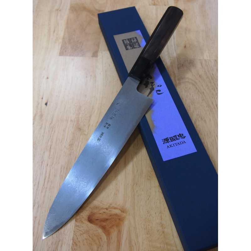 水野鍛練所 MIZUNO 源昭忠 青紙一号 ダマスカス 牛刀包丁 (240mm)