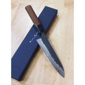 Petty ANRYU Aogami Super Acabamento Kurouchi martelado Cabo Octogonal de Jacarandá (150mm)
