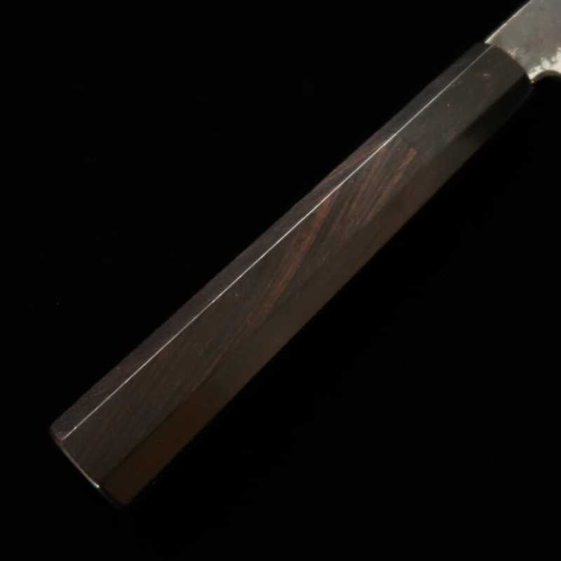 MIURA Itadaki – TANAKA Giichi, petty Shirogami n°2, finition kuro-uchi, manche octogonal en ébène (150 mm)