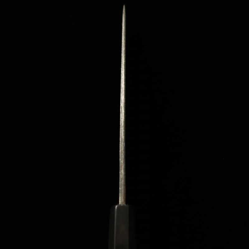 MIURA Itadaki – TANAKA Giichi, petty Shirogami n°2, finition kuro-uchi, manche octogonal en ébène (150 mm)