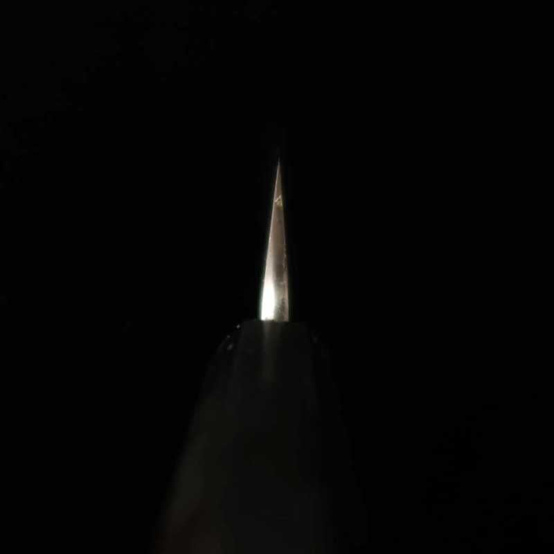 MIURA Itadaki – TANAKA Giichi, petty Shirogami n°2, finition kuro-uchi, manche octogonal en ébène (150 mm)