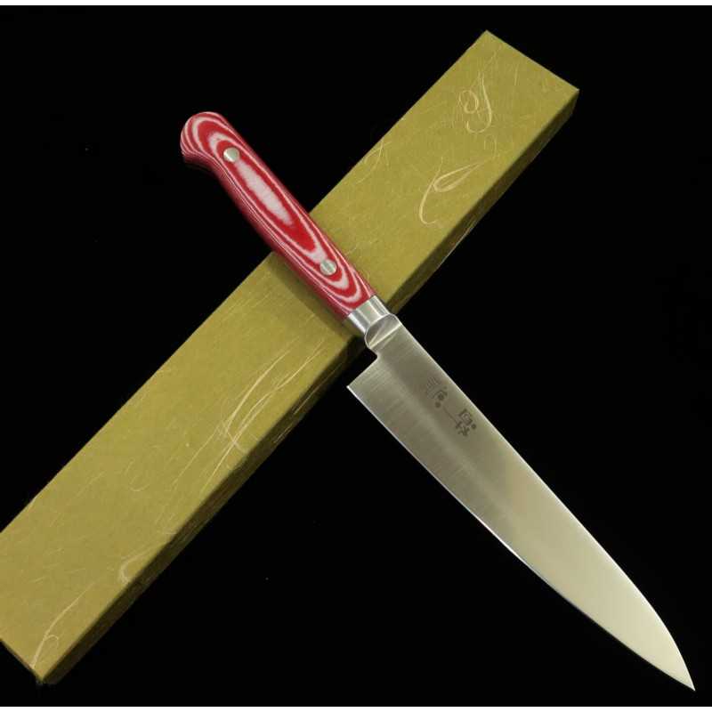 SUISIN Suisin INOX PREMIUM petty mango micarta rojo/blanco (150 mm)